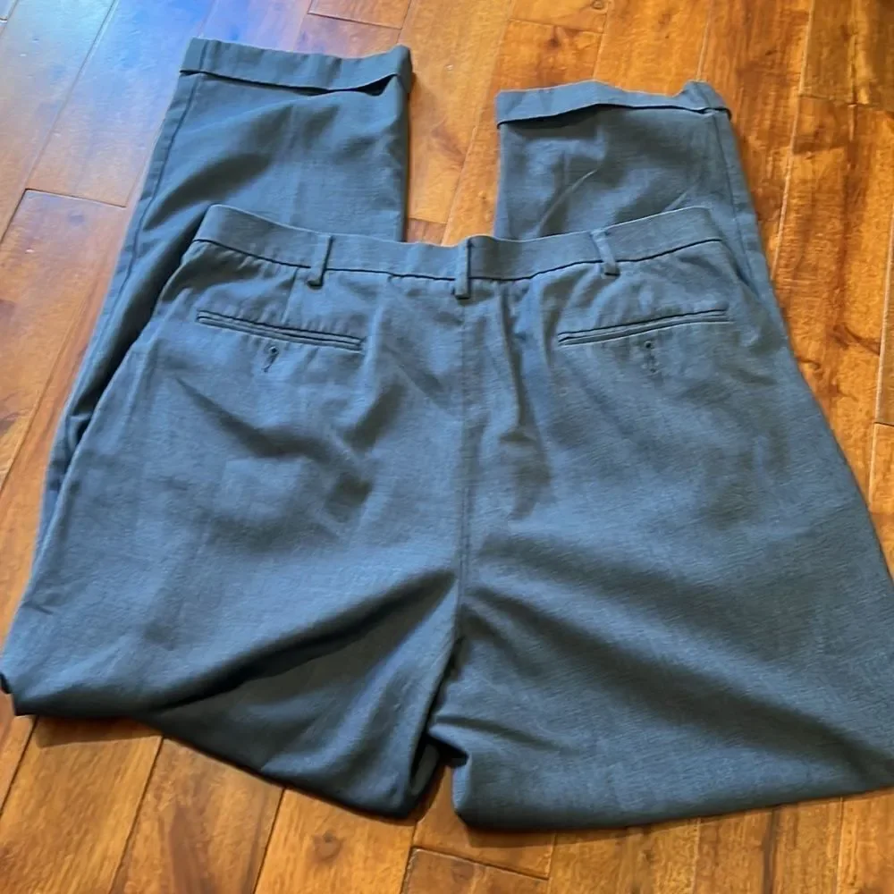 Mens Savane Gray Dress Slacks Chinos